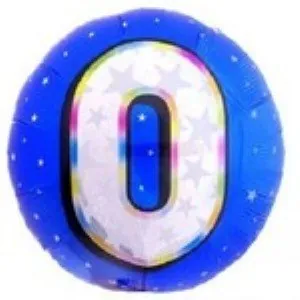 0 rakam 18 inç simli mavi balon