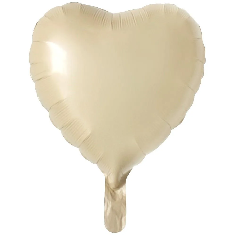 Bej renk 18 inç kalp folyo balon