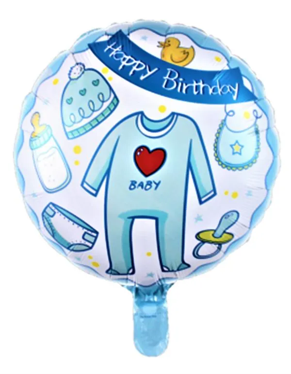 Mavi renk 18 inç yuvarlak baby folyo balon 43 × 43