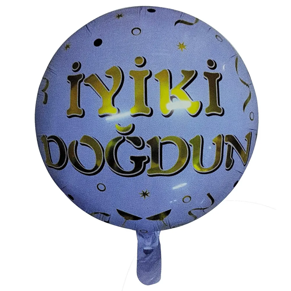 18 inç yuvarlak iyi ki doğdun folyo balon 43 × 43