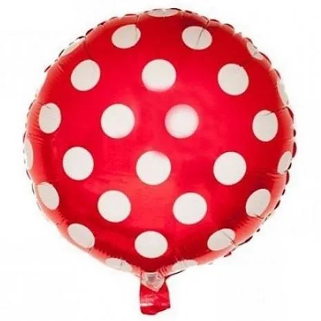 Kırmızı renk 18 inç yuvarlak puanlı folyo balon 43 × 43