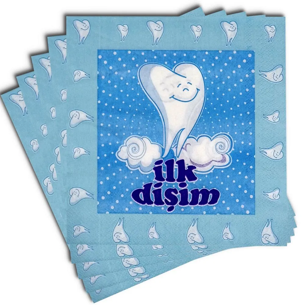 Mavi renk 20'li ilk diş peçete