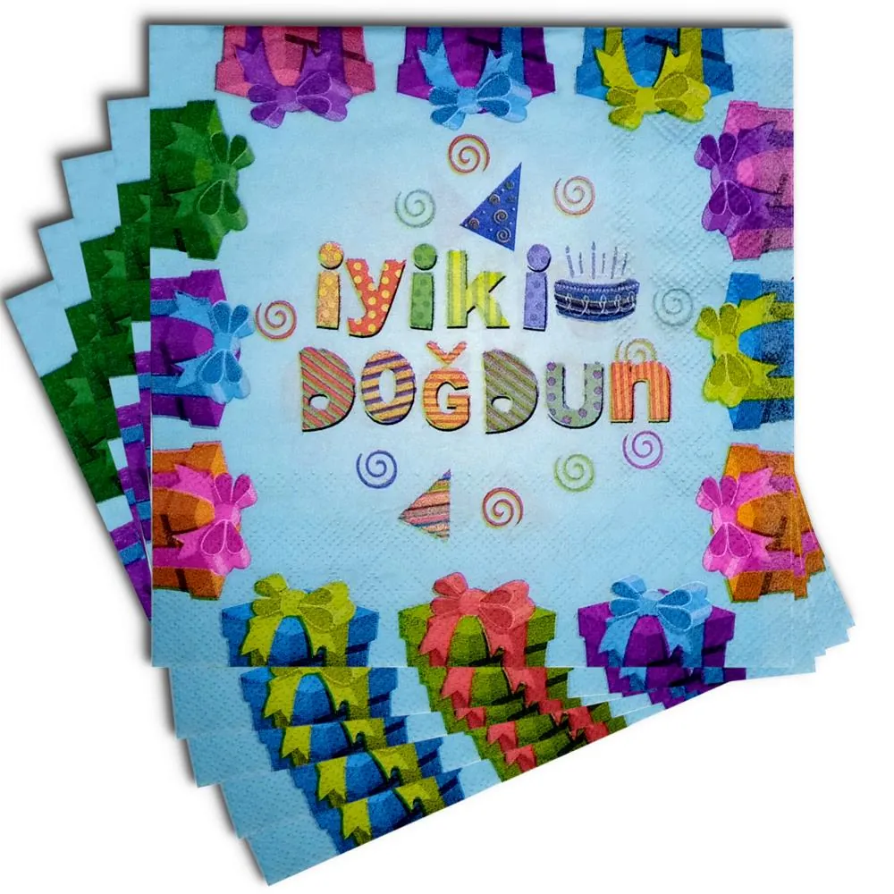 Mavi renk 20'li iyi ki doğdun peçete