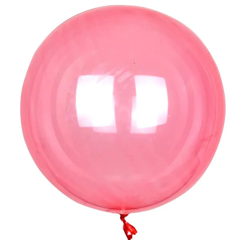 Kırmızı renk 24 inç şeffaf bobo balon