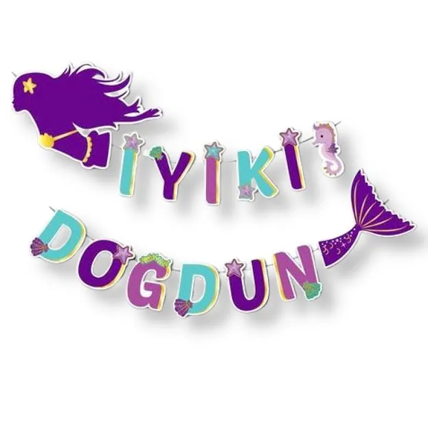 3D kaligrafi deniz kızı iyi ki doğdun uzar yazı