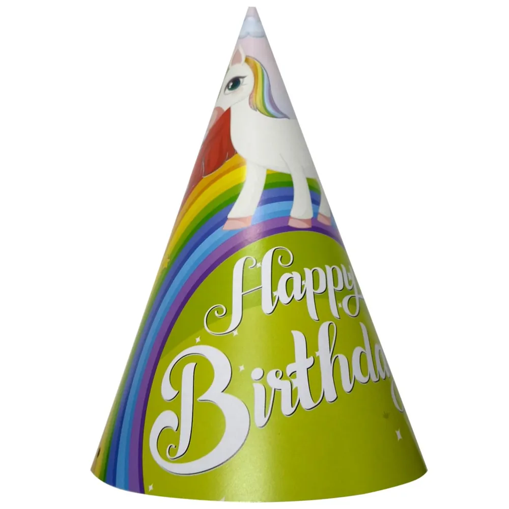 8'li unicorn happy birthday şapka