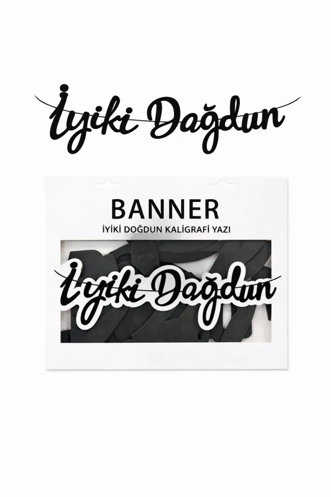 Banner el yazılı iyi ki doğdun siyah uzar yazı