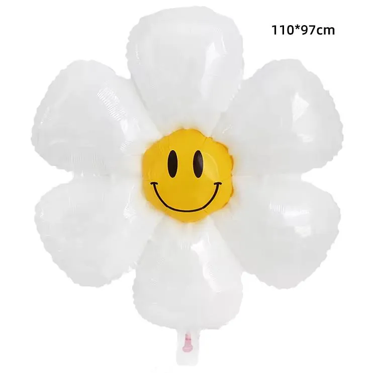 Büyük papatya beyaz folyo balon