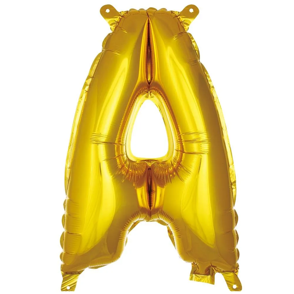 Gold A harf folyo balon, 16 inç 36 cm