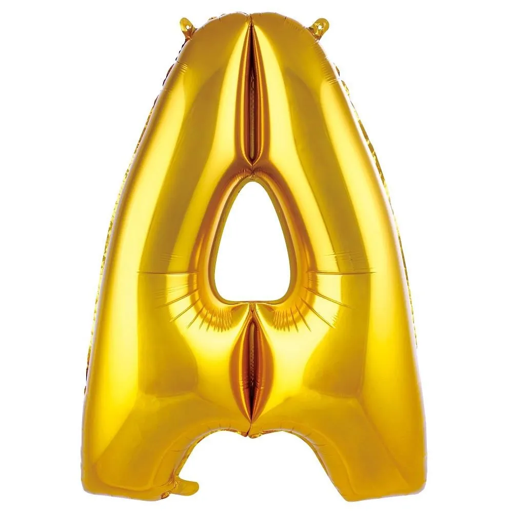 Gold A harf folyo balon, 34 inç 76 cm