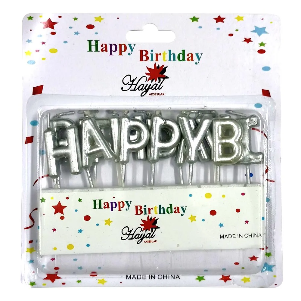 Gümüş renk happy birthday mum