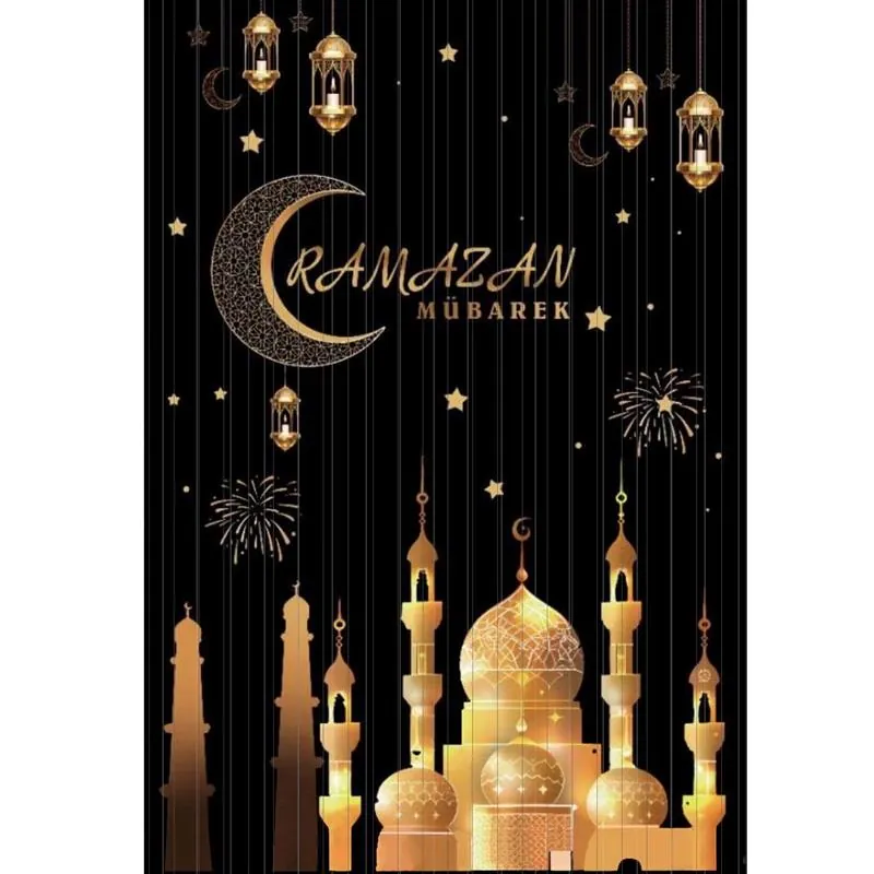 İthal metalize ramazan mübarek arka plan perdesi 130 × 100