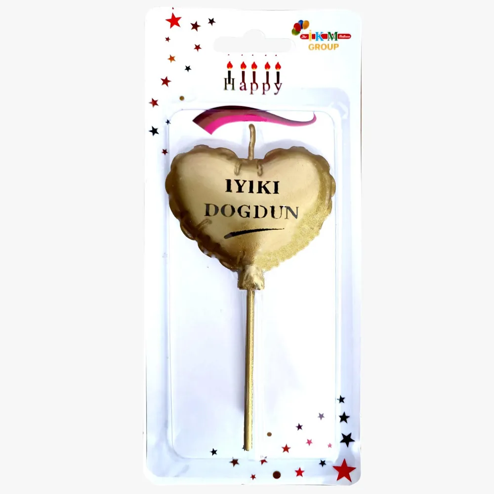 Gold renk iyi ki doğdun kalp mum