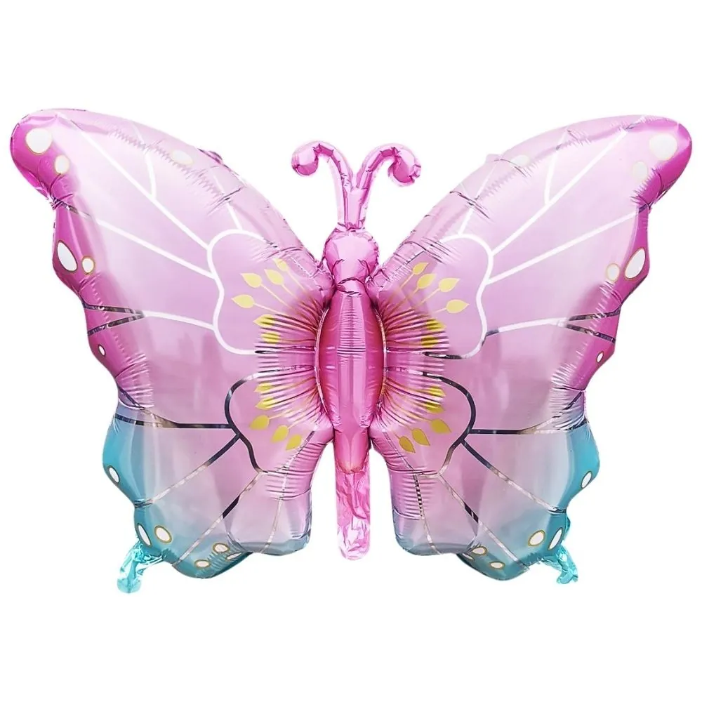 Kelebek pembe-mavi folyo balon 79 × 52,5