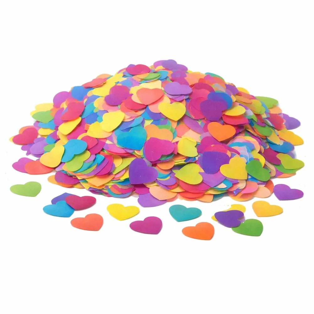 Gökkuşağı renk metalize balon içi kalp pul