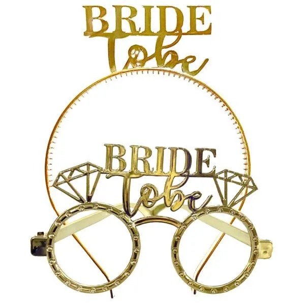 Gold renk mika taç gözlük bride to be
