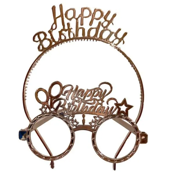 Mika taç gözlük happy birthday rosegold