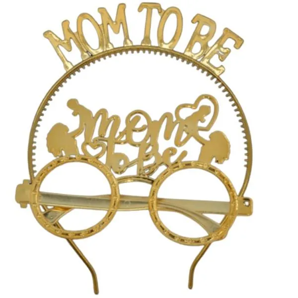 Gold renk mika taç gözlük mom to be