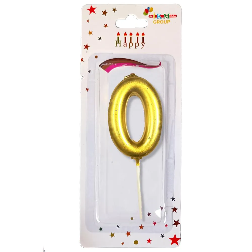 0 Gold renk orta boy rakam mum 10 cm
