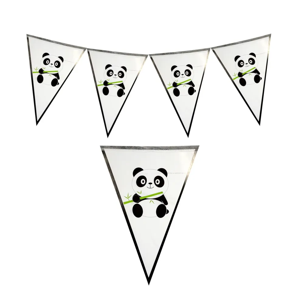 Panda iyi ki doğdun üçgen flama