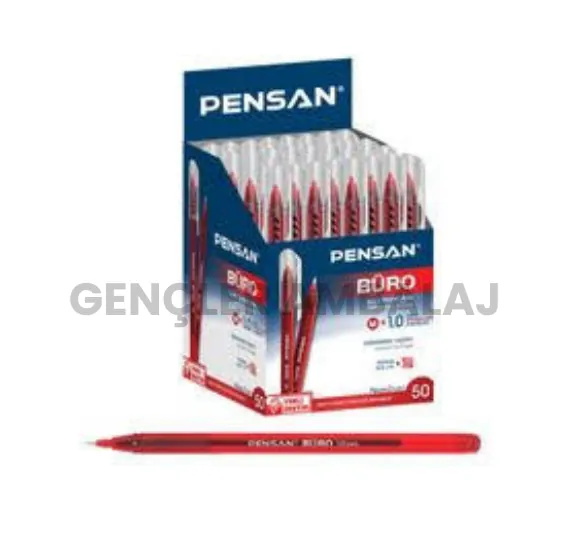 Pensan 2270 büro tükenmez kalem 1mm kırmızı 50 li