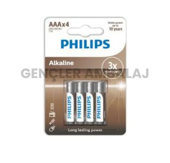 Phılıps ince pil alkaline 4 lü aaa