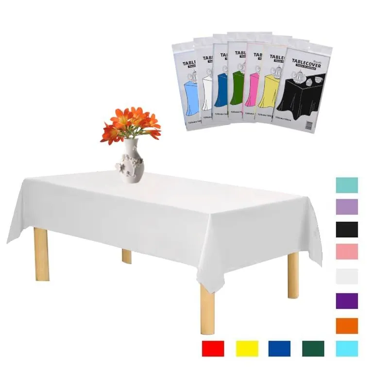 Beyaz renk plastik masa örtüsü 120 × 180 cm