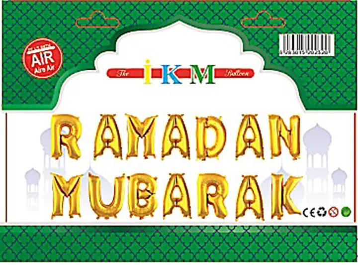 Ramadan mubarak gold set balon