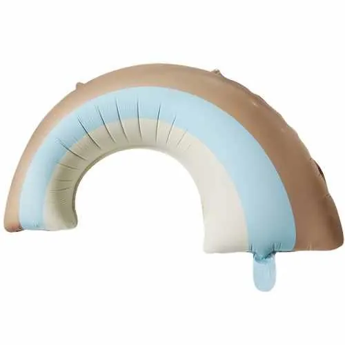 Mavi renk retro gökkuşağı folyo balon 82 × 53,5