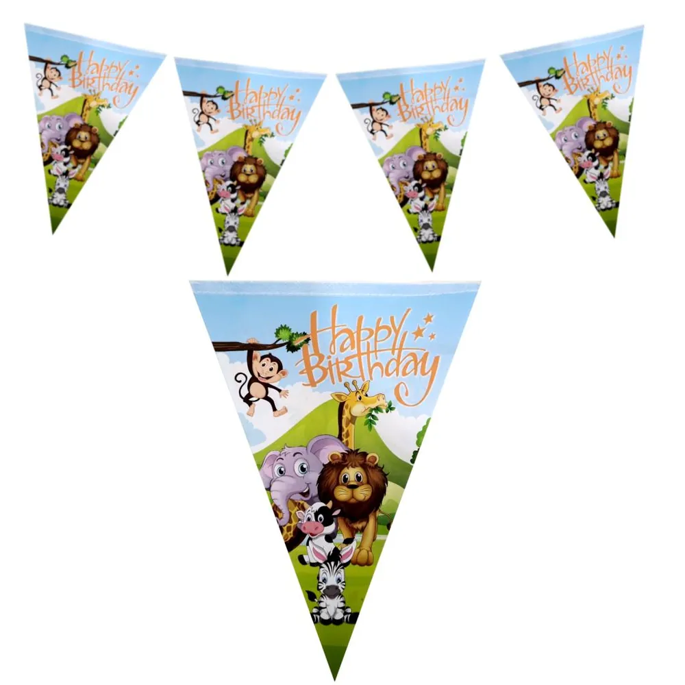Safari happy birthday üçgen flama