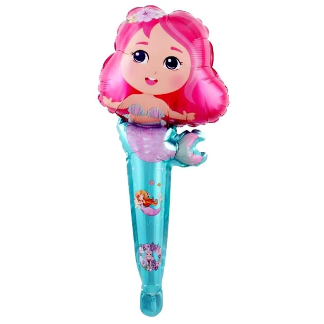 Saplı deniz kızı folyo balon 26,5 × 59,5