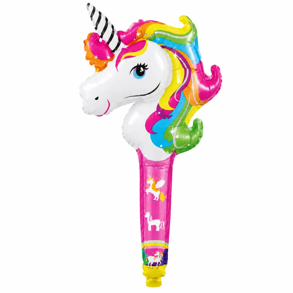 Saplı unicorn kafa folyo balon 35 × 77