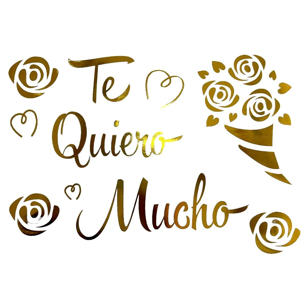 Te quıero mcho amor gold yapışkanlı balon sticker