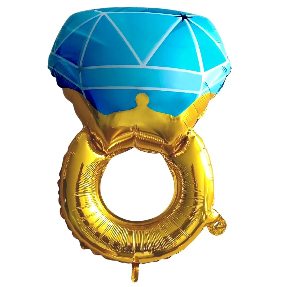 Tek taş yüzük mavi folyo balon 77 × 48,5